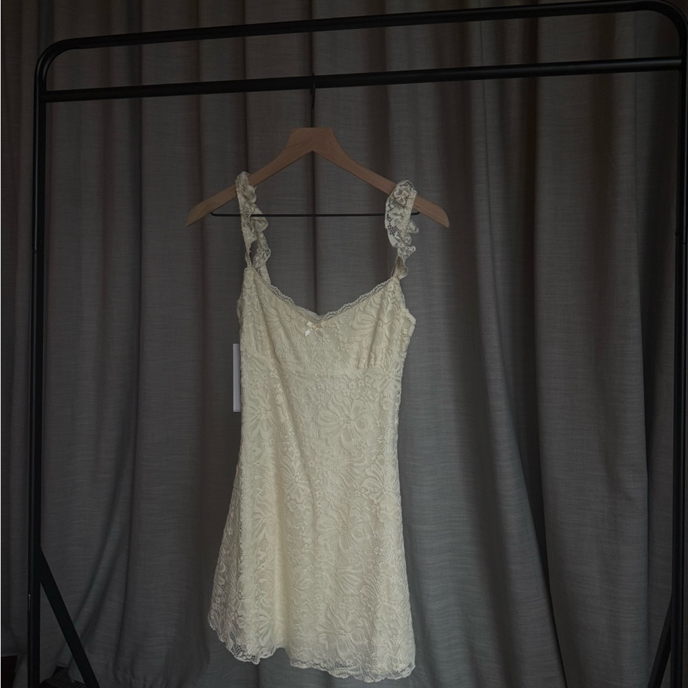 Princess Polly Cream Lace Mini Dress